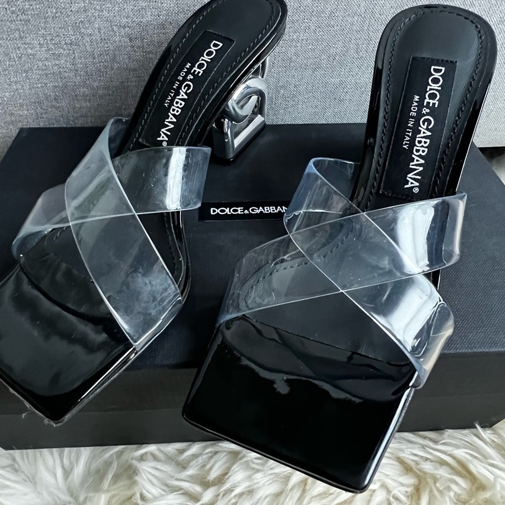 Dolce & Gabbana Black and Clear Heels